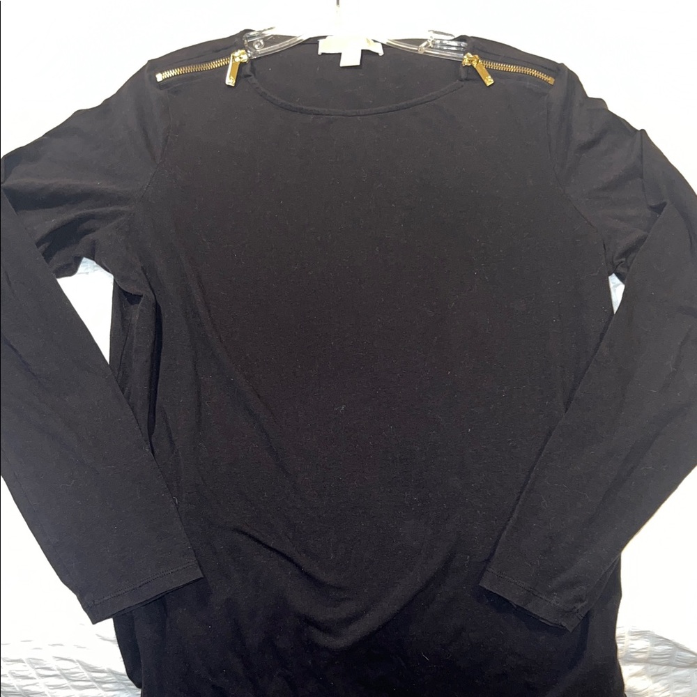 Michael Kors Top with Gold Zipper Accents